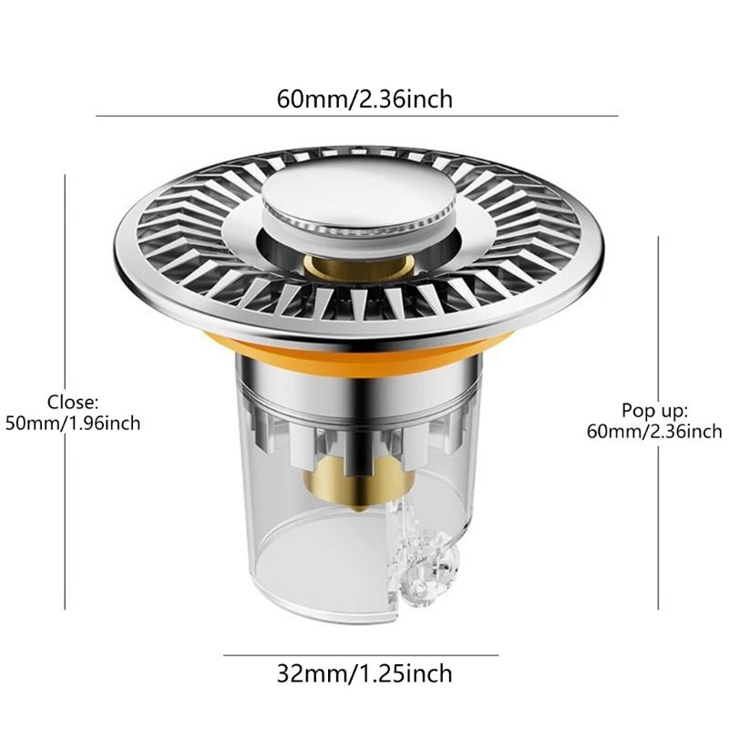 Bathtub Plugs Anticlogging Drain Filter Wash Basins Sink Drain Stopper Push-type Bounce Cores Drain Hair Catcher