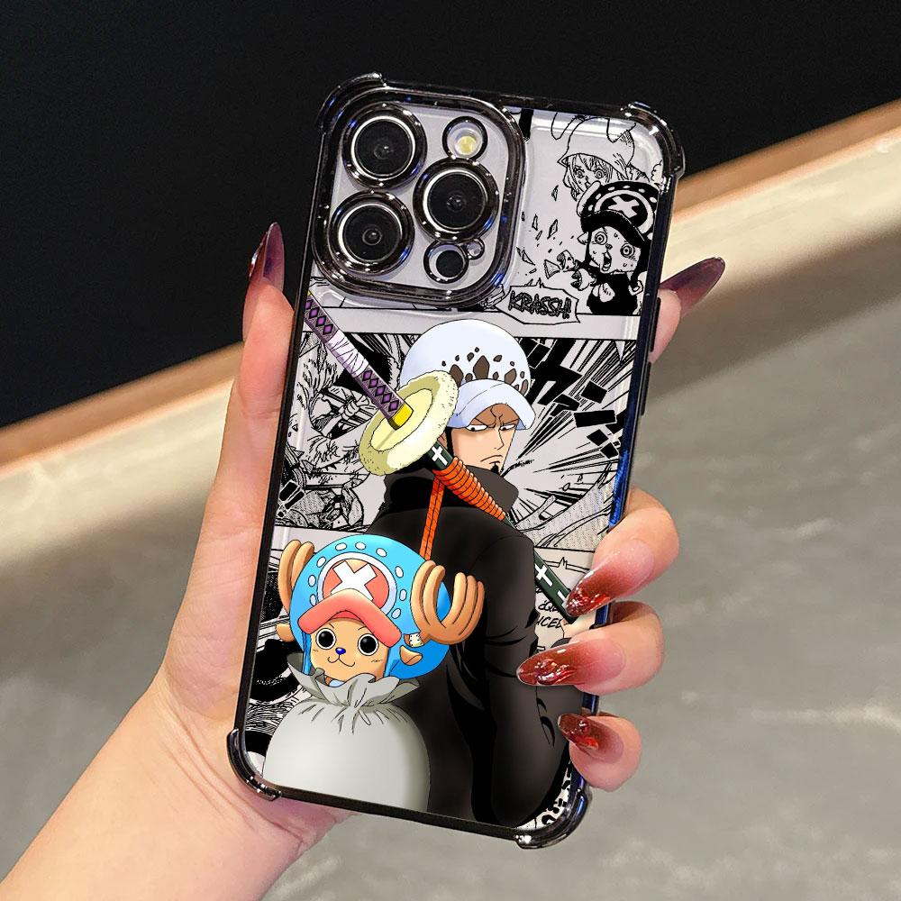 Anime Gear 5 LuffyS Plating Phone Case For Xiaomi Redmi A7 15 15C 14C K50 Note 15 14 13 12 12s Pro Plus 4G 5G Anti Fall Airbag