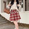 Women's High Waist Plaid Wool A-line Pleated Skirt with Belt - Thickened for Autumn/Winter 2026 Retro Style