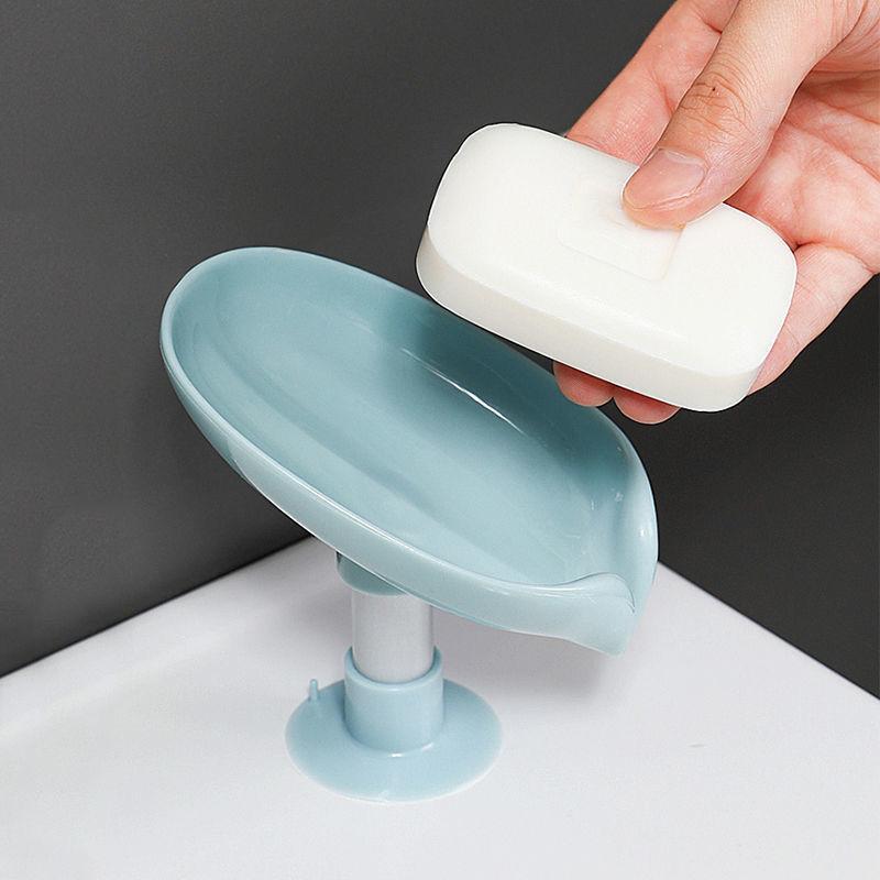 2 Pcs Leaf Shaped Soap Holder Shower Soap Shelf Free Punching Soap Box Home Does Not Accumulate Water Bathroom Supplies
