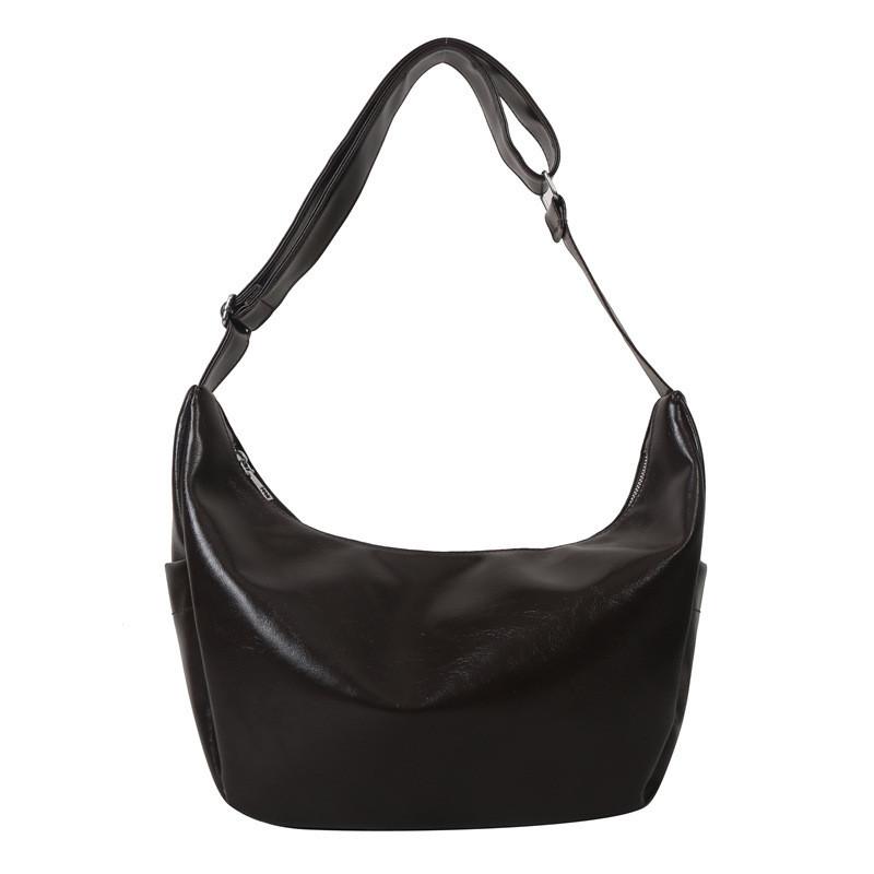 Versatile Single Shoulder Bag With Trendy Car Line Elements And Soft Texture кофейный