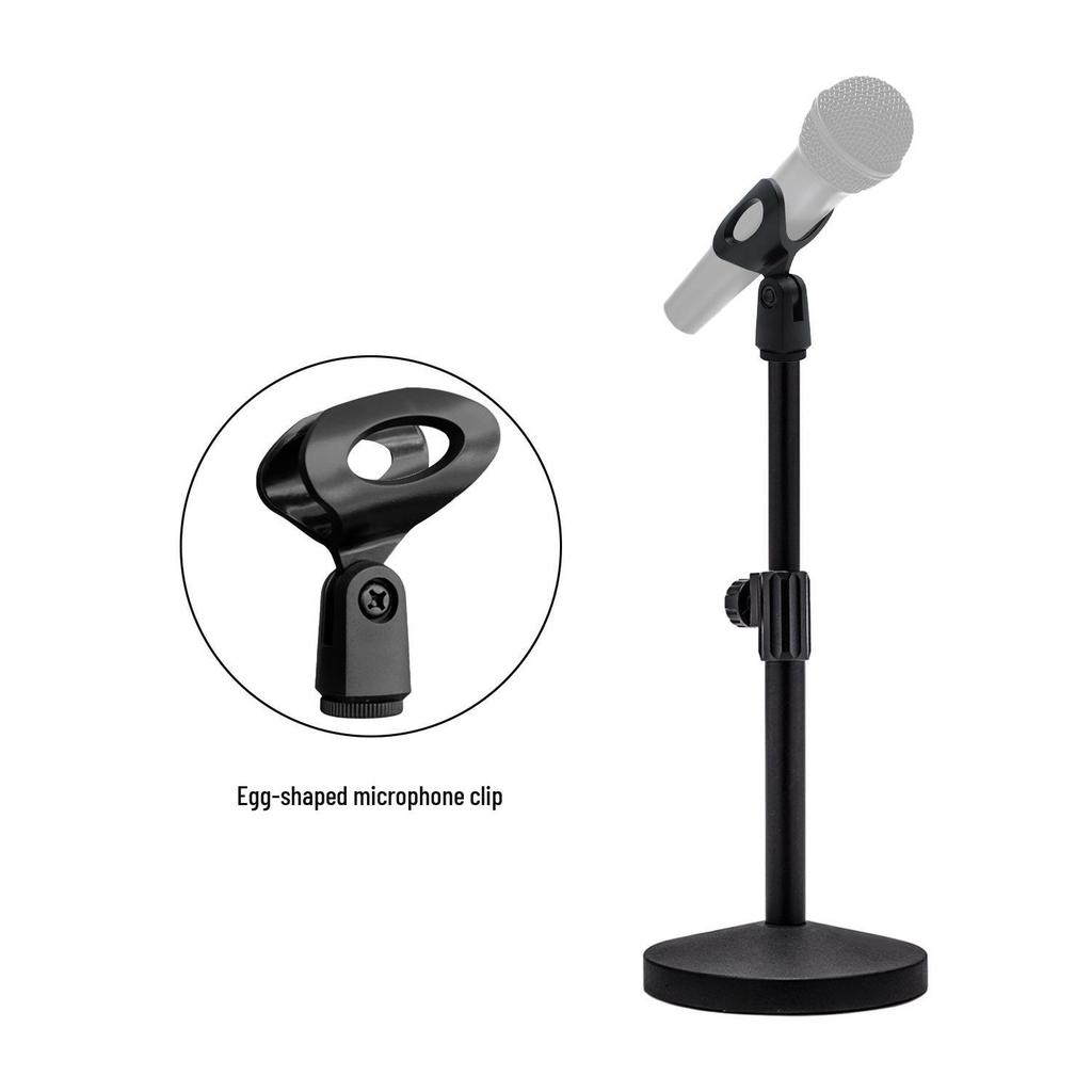 Adjustable Metal Desktop Microphone Stand with Weighted Round Base for Conference, Broadcast & Performance