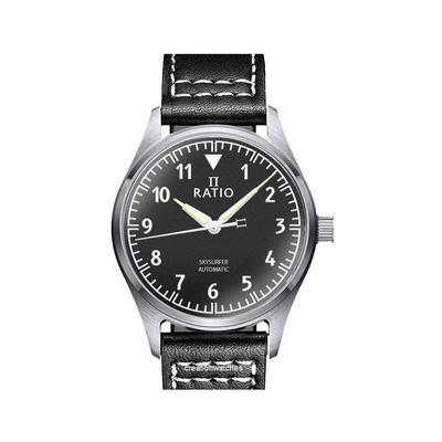 Skysurfer Pilot Black Textured Dial Leather Automatic RTS303 200M Pánské hodinky