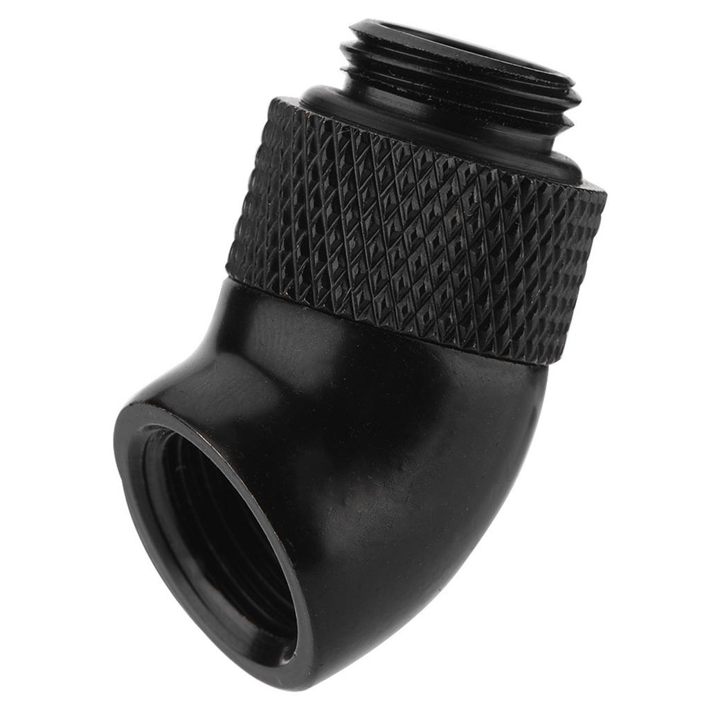 G1 4  Thread 45 Degree Bend Angle Rotary Fitting Adapter for CPU Water Cooling Black