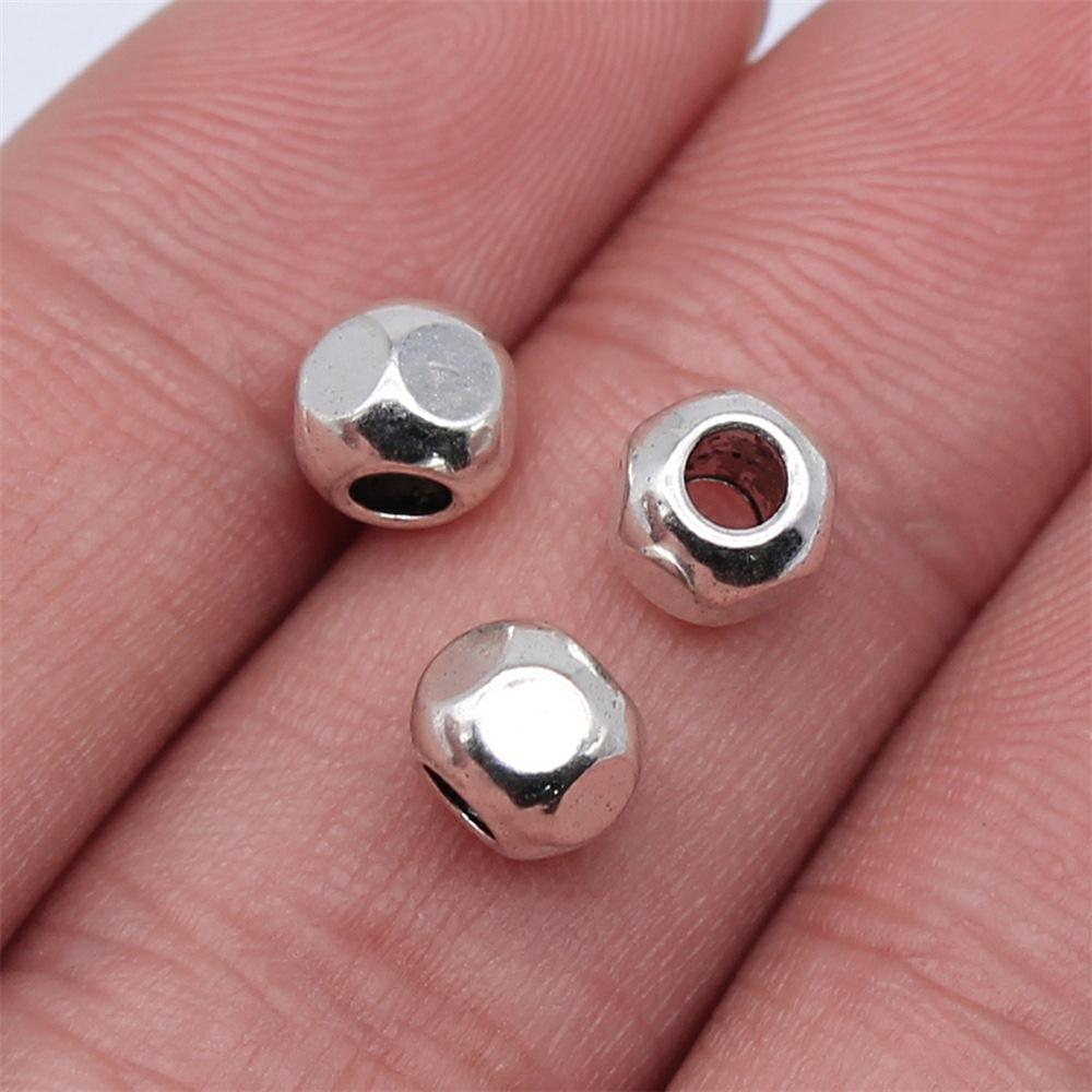 40pcs Antique Silver Color Small Spacer Beads Charm Pendants Jewelry Accessories DIY Small Spacer Beads Charms