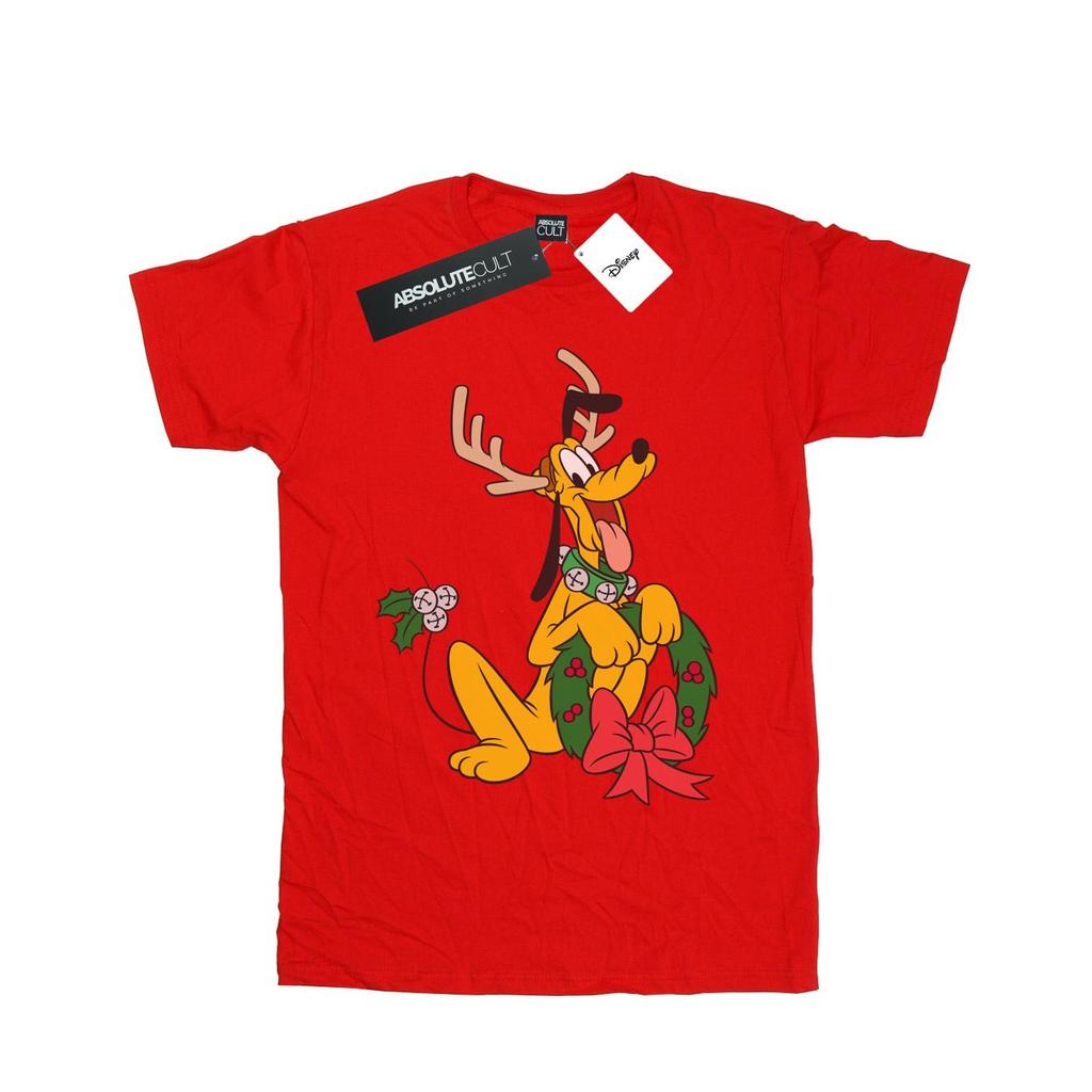 Disney Mens Pluto Christmas Reindeer T-Shirt