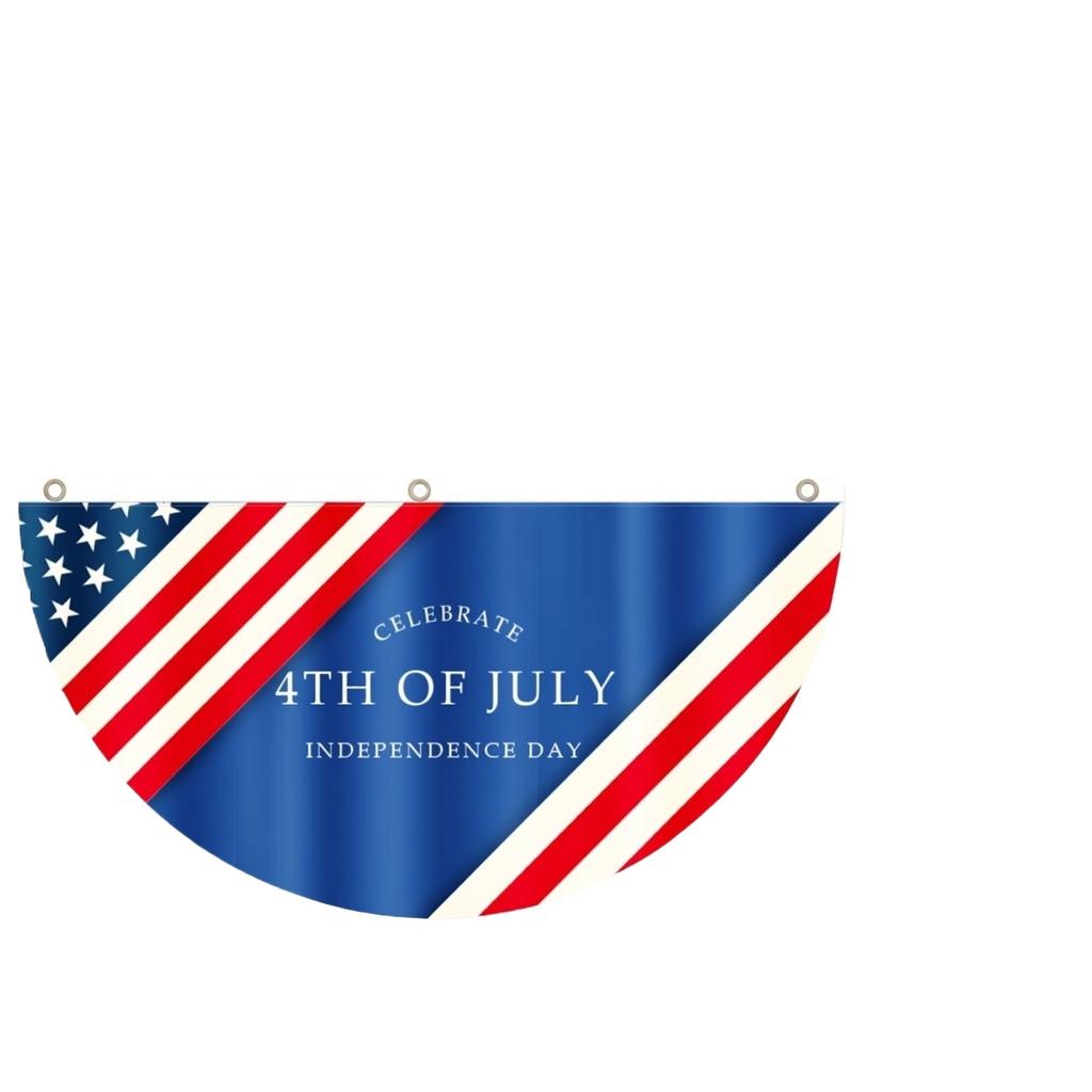 Fan Shaped Polyester Banner Festival Hanging Flag Yard Party Layout Ornament