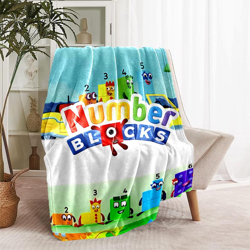 1pc Blanket Numberblocks3 Print Design, Lightweight Blanket for Sofa, Bed- Soft &Warm, Gift for All Seasons like Christmas, Halloween