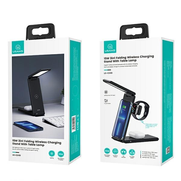 USAMS Land. Inductive 3-in-1 15W Black/Black Cd181Wxc01 (Us-Cd181)