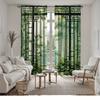 3D green bamboo - Printed curtains, pole bag curtains, home decoration, room decoration