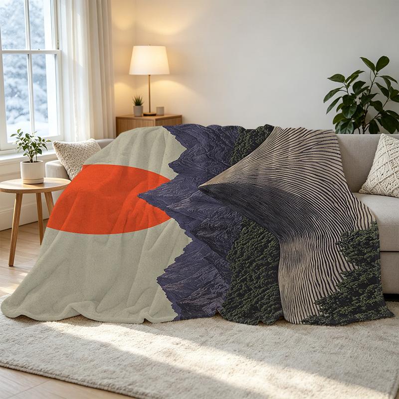 Lightweight Flannel Throw Blanket, Nature Scenic Series, Soft Warm Cozy, Perfect for Home, Outdoor Picnics, Halloween & Christmas