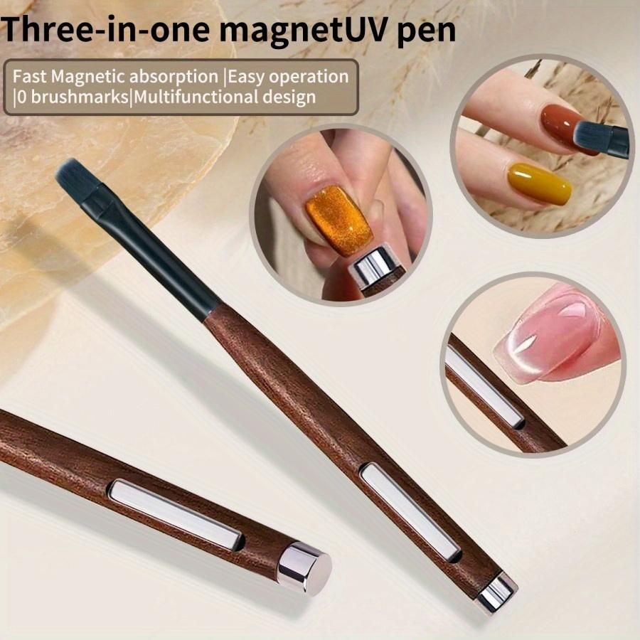 Three-in-one Double-ended Magnet Manicure Pen Cat Eye Gel Polish, Double Magnet Phototherapy Pen PVC Tube for Manicure