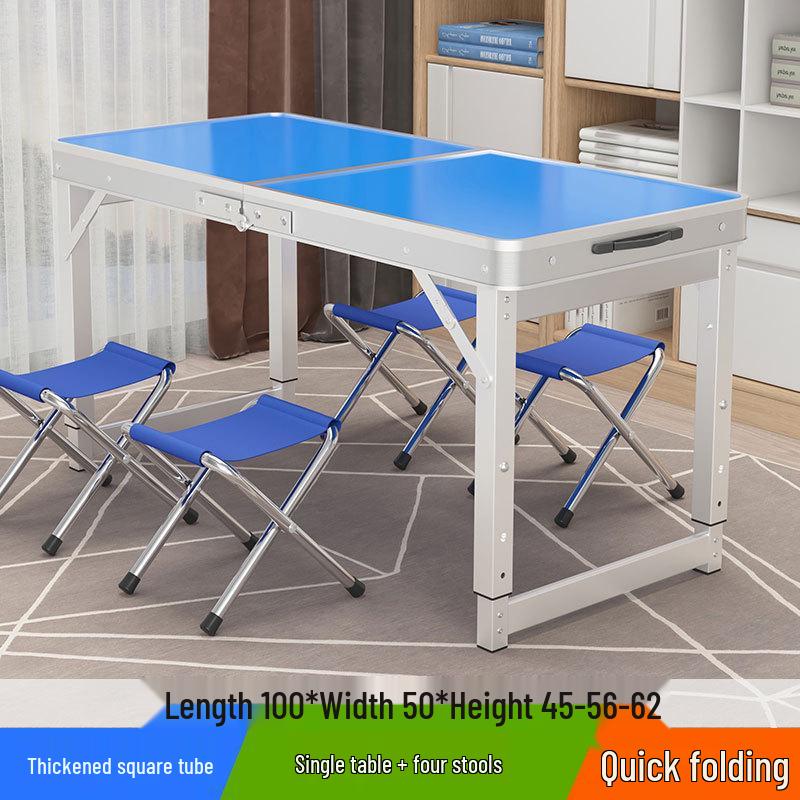 Portable Foldable Aluminum Camping Table and Chairs for Outdoor, Night Market, and Picnic Use