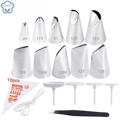 26pcs Pastry Bag Tips Kitchen Diy Cake Icing Piping Cream Cake Decorating Tools Reusable Pastry Bags+10 Nozzle Set