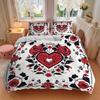 Love Roses Print 3Pcs Bedding Setduvet Cover With 2 Bedropillowcase Home Birthday Gift