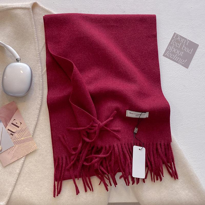 Luxury Cashmere Wool Scarf For Women  Winter Warm Pashmina Thicken Soft Shawl Wrap Stole Daily Use Fashion Elegant Wool Scarf