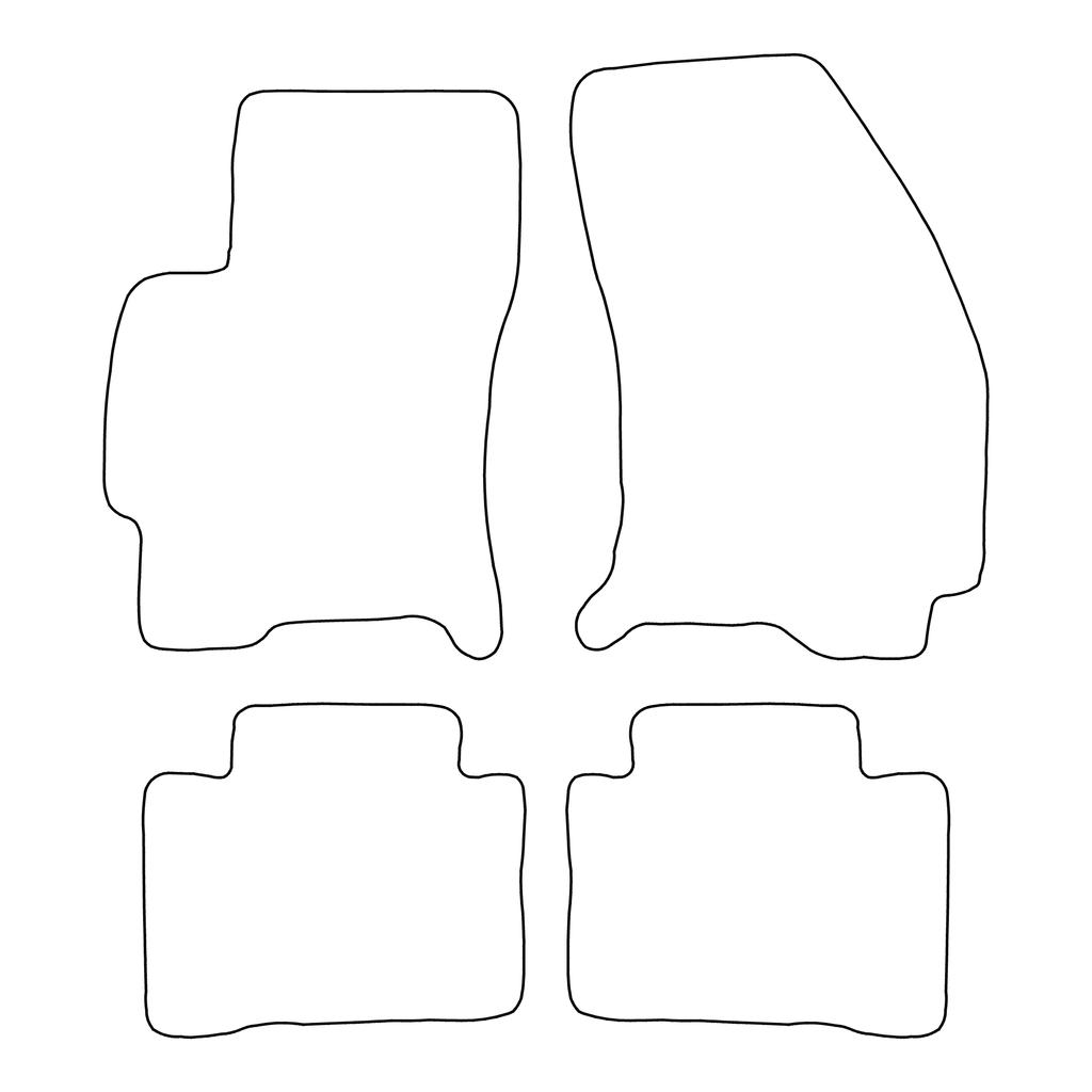 [BLM]FO069 Red - Set of Velour Floor Mats To Fit Ford Mondeo II 1996-2000 - Red Trim
