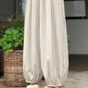 Women's Spring-Summer Thin Dopamine Cream Ankle-Tied Lantern Pants | Loose Slimming Ice Silk Harem Athletic Trousers