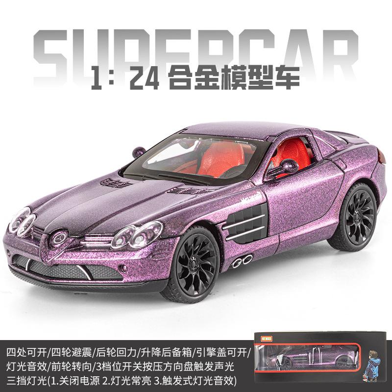 1:24 SLR AMG Alloy Car Model Diecasts & Toy Vehicles Metal Toy Car Model Simulation Sound Light Collection Kids Gift