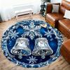1PC Bells Snowflakes Office Round Area Rug, Under Office Chairs Bedroom Living Room Home Decor,Carpet for Office, -1110179