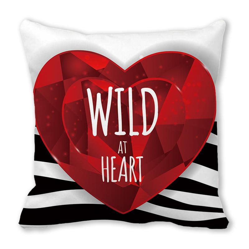 Home Decor Valentine'S Heart Love Wild Decorative Pillow Covers Pattern Cushion Cover Suitable For Sofa Bedroom Car Pillow Cover
