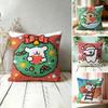 Winter Christmas Line PPuppy Cushion Cover Square Pillow Bedroom Sofa Leisure Comfort Living Room Home Decoration X