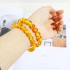 Women Charm Women's Natural 10MM Resin Amber Bangle Bead Round Bracelet Elastic