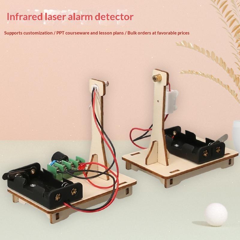 1 Set DIY Infrared Laser Alarm Teaching Model Light-Controlled Trigger STEM Toy for Student Physics Science Experiment