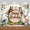 Tropical jungle and safari themed photography backdrop banner, cute cartoon pattern, for baby shower, birthday3718