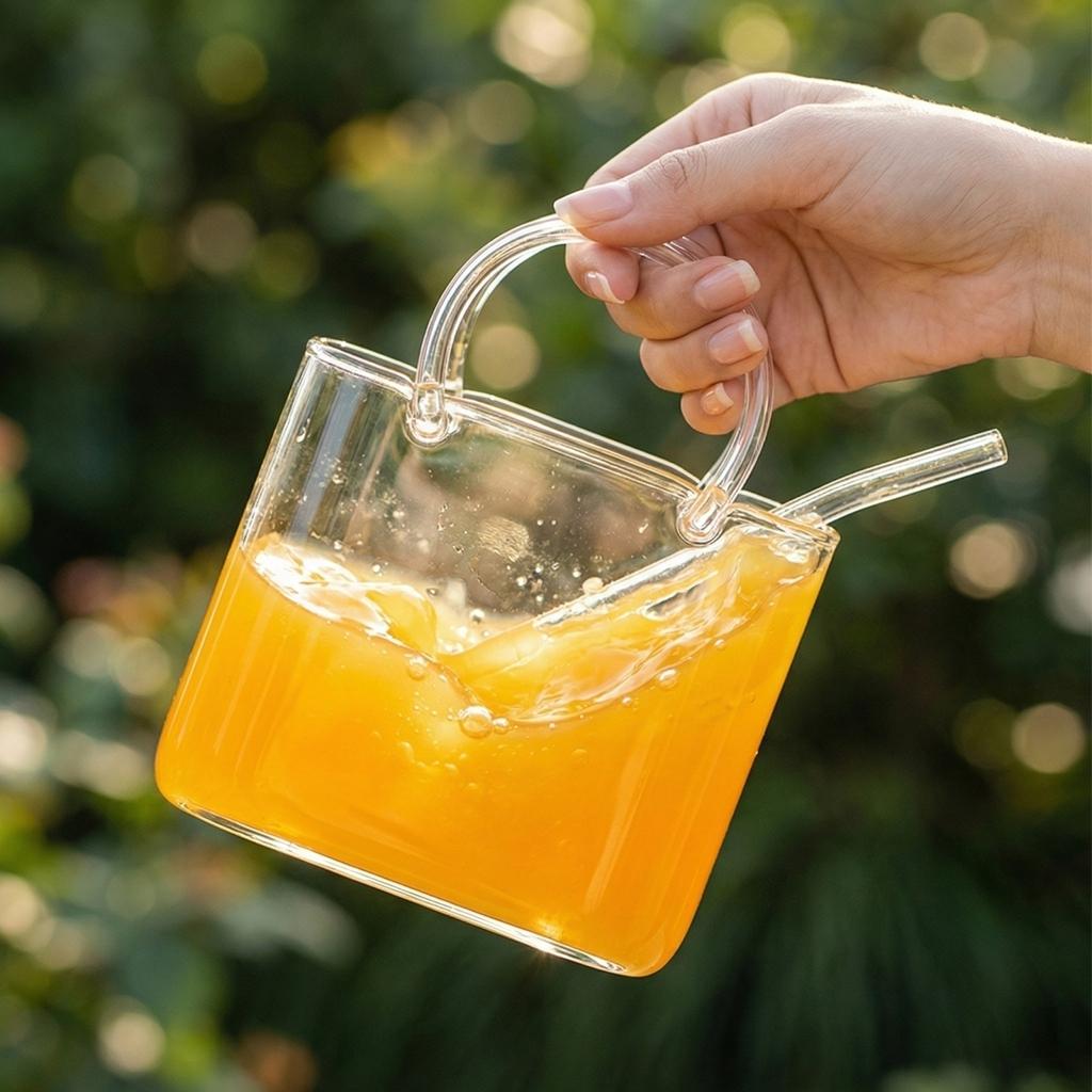 Unique Bag Shaped Beverage Cups, Fish Tank Vases, Creative And Cute Juice Glass Cups