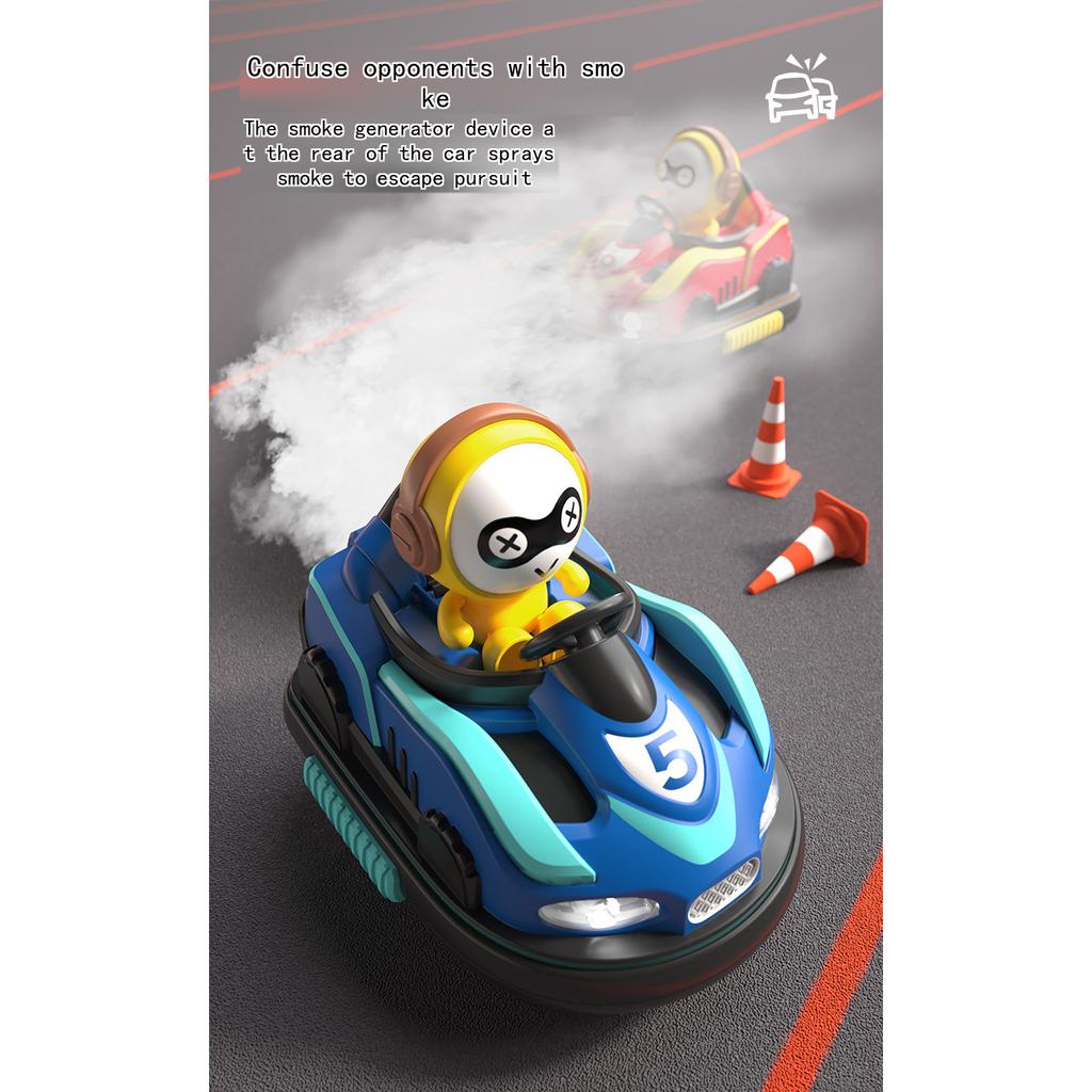 Dual Control Remote Control Racing Cars for Kids, Interactive Bumper Cars with Sound Effects and Smoke Machine