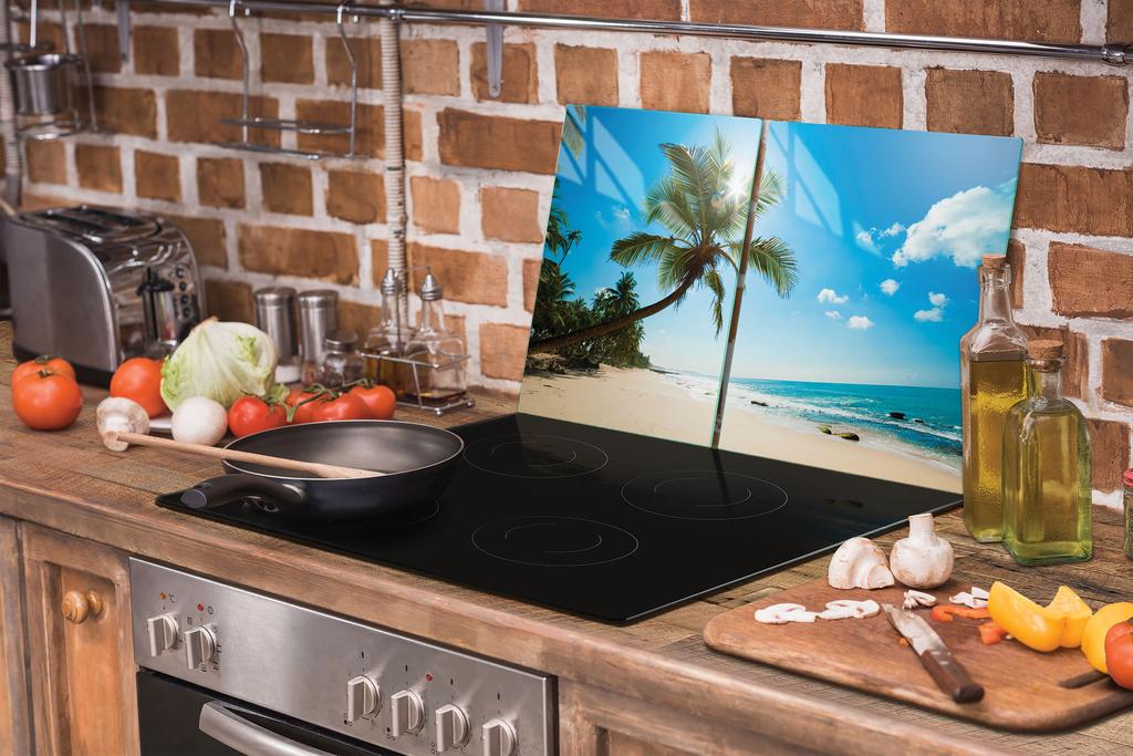 SZKLANA PŁYTA OCHRONNA NA KUCHENKĘ 90x52 PLAŻA