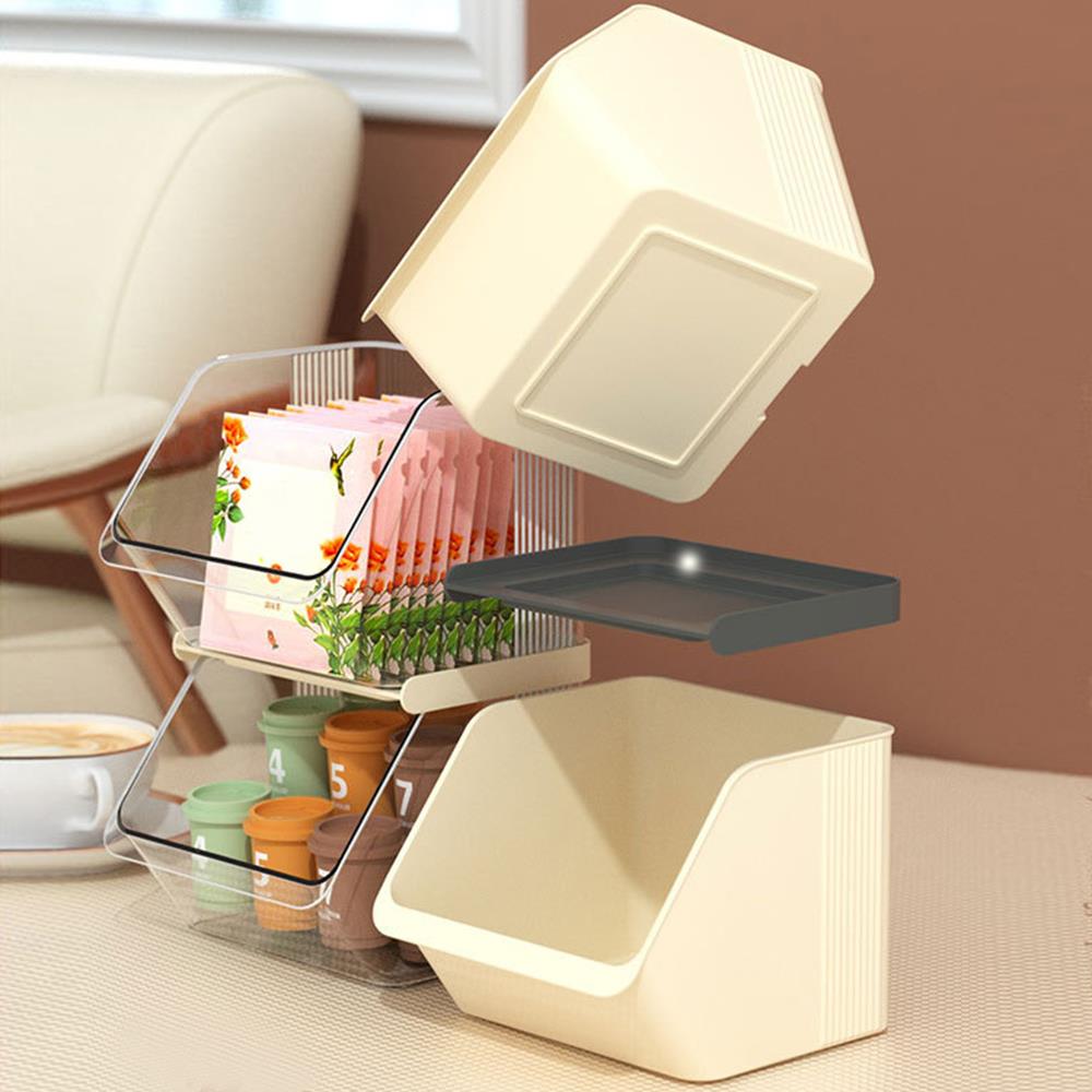 Tea Bag Storage Box Desktop Storage Rack Capsule Coffee Storage Case Transparent Organizer Durable Stackable Storage-shelves