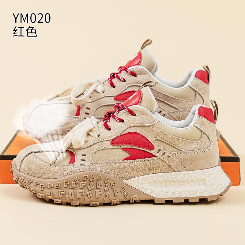 

Platform-soled Forrest Gump shoes new autumn comfortable leather casual training shoes 35 красный