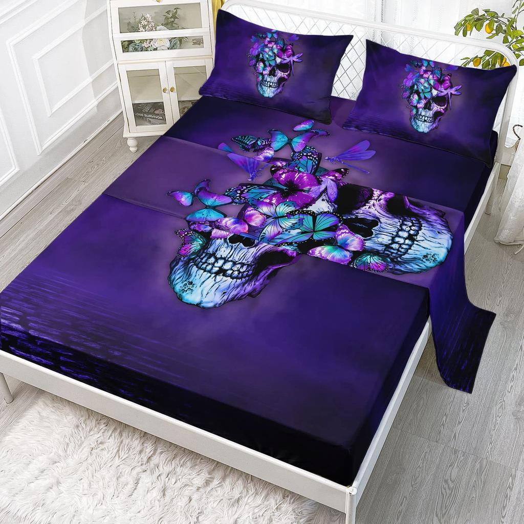 Cartoon Animal Little Dinosaur Pattern Bed Hat Four-Piece Bedding Set Bedroom Dormitory Bedding Decoration