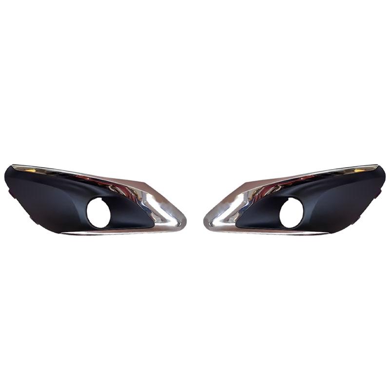 For Peugeot 308S 2015-2016 Car Accessories Front Bumper Fog Light Cover Cap Auto Foglamp Housing Trim Frame Shell Garnish Hood
