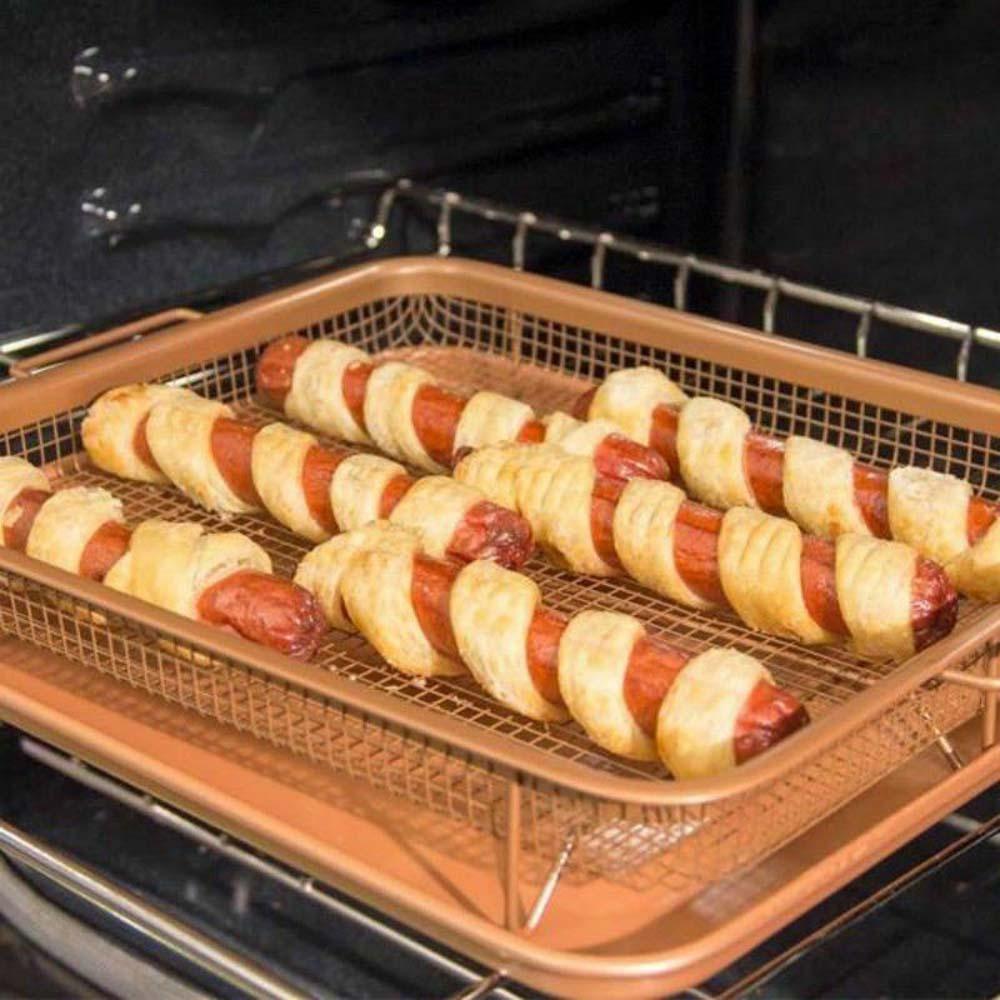 Crisp Stainless Steel Detachable Kitchen Colander Frying Basket Oil Strainer Oven Mesh Baking Tray