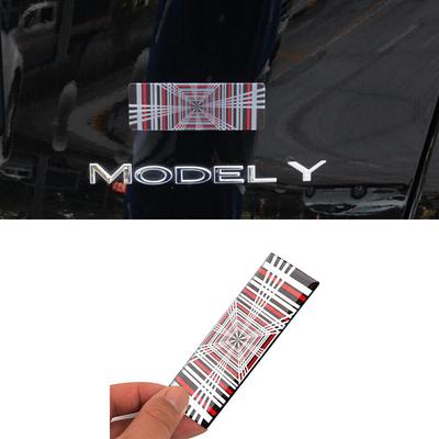 Plaid Badge Emblem 3D Car Rear Sticker Accessories Trim For Model 3 YSXVehicle Parts & Accessories, Car Tuning & Styling, Body & Exterior Styling!
