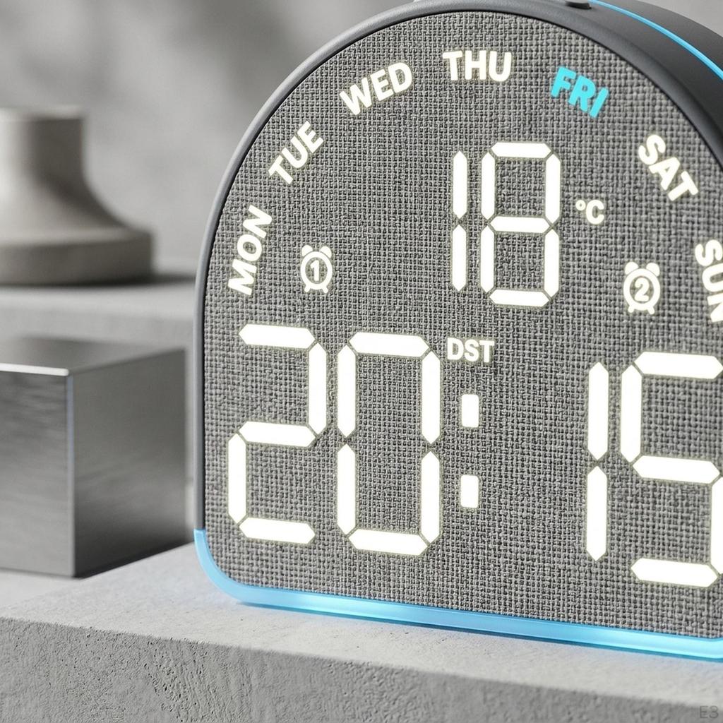 Alarm Clock with Time And Temperature Display for Office