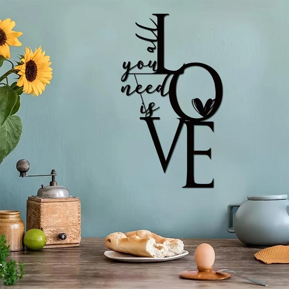 1pc All You Need Is Love Metal Wall Art Decor - A Perfect Valentine's Day Gift. Express Your Love with This Charming Decor.
