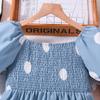 Mädchen Kleid 2024 Neue Kinder Sommer Polka Dot Kurzarm Prinzessin Kleid Kinder Kleidung