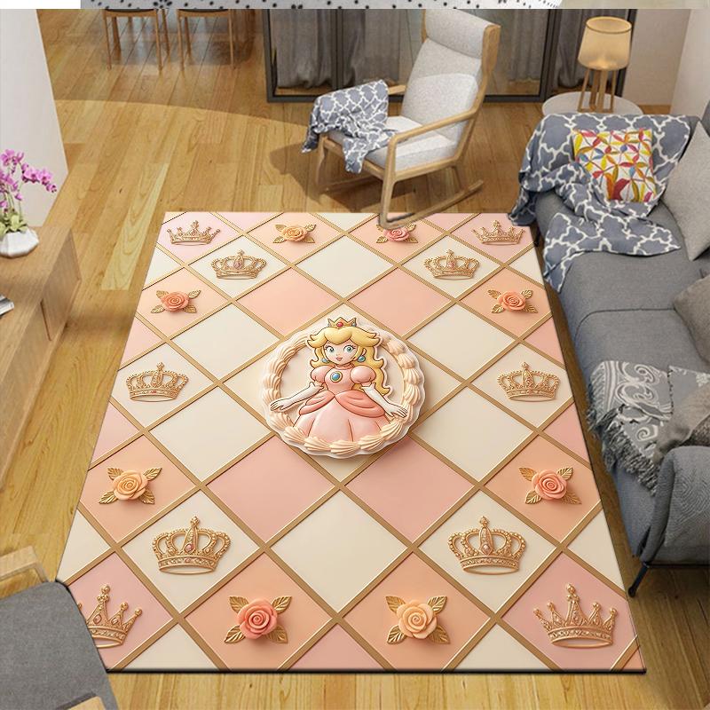 Mario Home Sofa Decoration for Living Room & Bedroom, Non‑Slip Play Flannel Floor Mat for Game Room