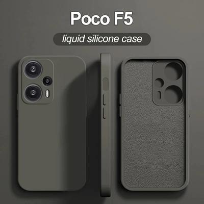 Poco F5 PocoF5 Pro Case Luxury Liquid Silicone Phone Case For Xiaomi Poco F5 F 5 F5Pro PocoF5 Pro Shockproof Soft Cover