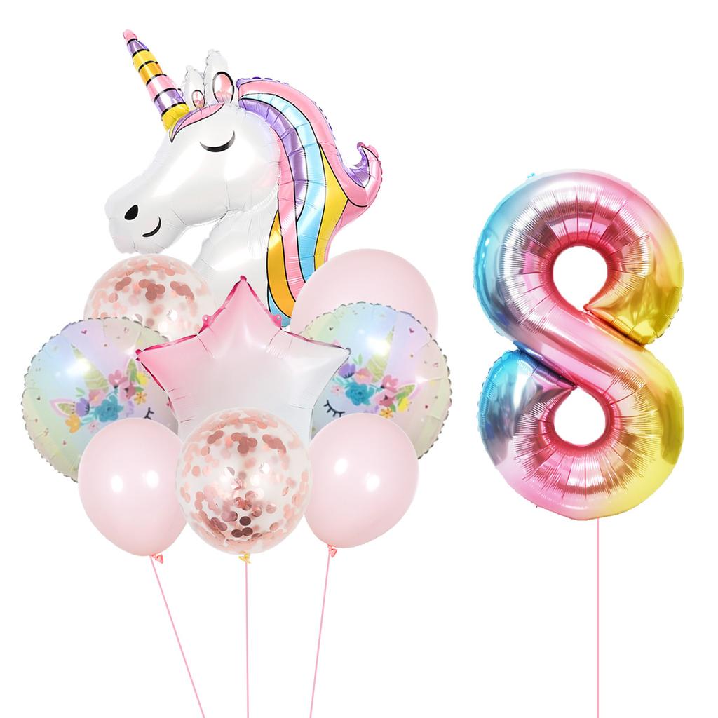 Unicorn Rainbow Birthday Balloons Princess Party Pink Pretty Giant Super Shape Girl Boy Balloon Party Supplies