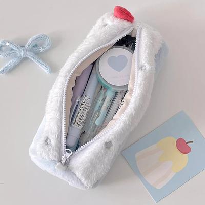 1 Stück Niedliche Kuchen Kosmetiktasche Schweizer Rolle Plüsch Federmäppchen Kawaii Große Kapazität Schreibwaren Organizer Schulmädchen Geschenk