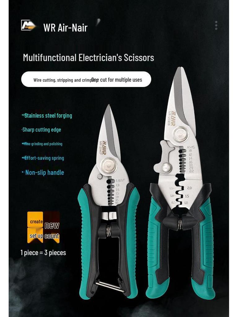 Multifunctional Heavy Duty Electrician Snips & Wire Cutters