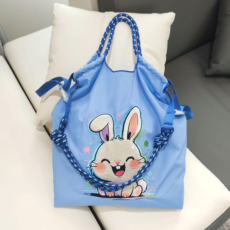 Individuelle große Canvas-Tragetasche mit exquisiter Stickerei - Vielseitige Damen-Nylon-Einkaufstasche