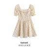 Women's Floral Print Short Sleeve Dress - Spring 2025 European & American Style