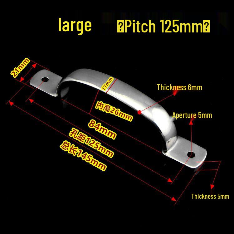 304 Stainless Steel Heavy-Duty Bow-Shaped Surface-Mounted Door Handle