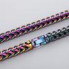 316L Stainless Steel Round Foxtail Chain Necklace for Men Women 8/10Mm Hip Hop Colorful Chunky Party Jewelry